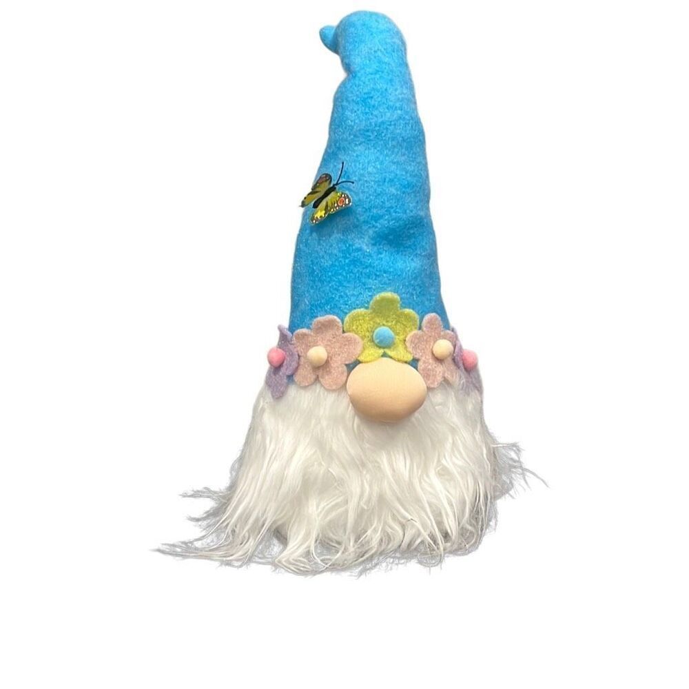 Gnome Blue Turquoise Butterfly Flower Hat 0015 Large
